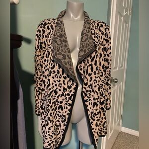 Leopard Print Open Front Cardigan- Ladies M/L fit